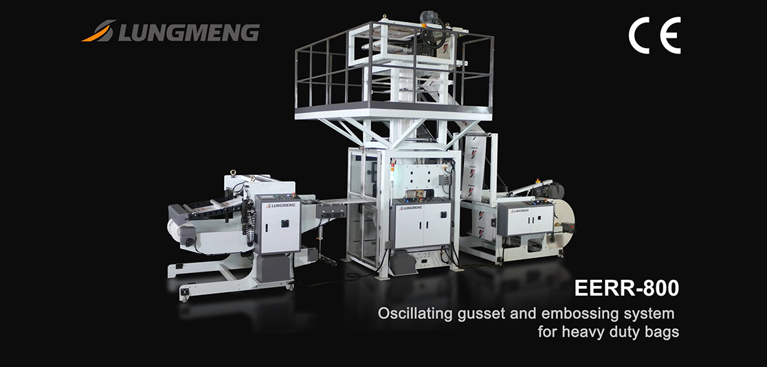 OSCILLATING GUSSET INLINE EMBOSSING SYSTEM FOR HEAVY DUTY BAGS